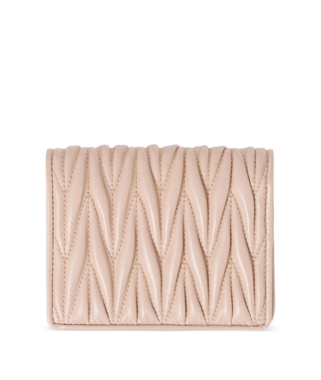 MIU MIU Розовый кожаный кошелек, фото 2
