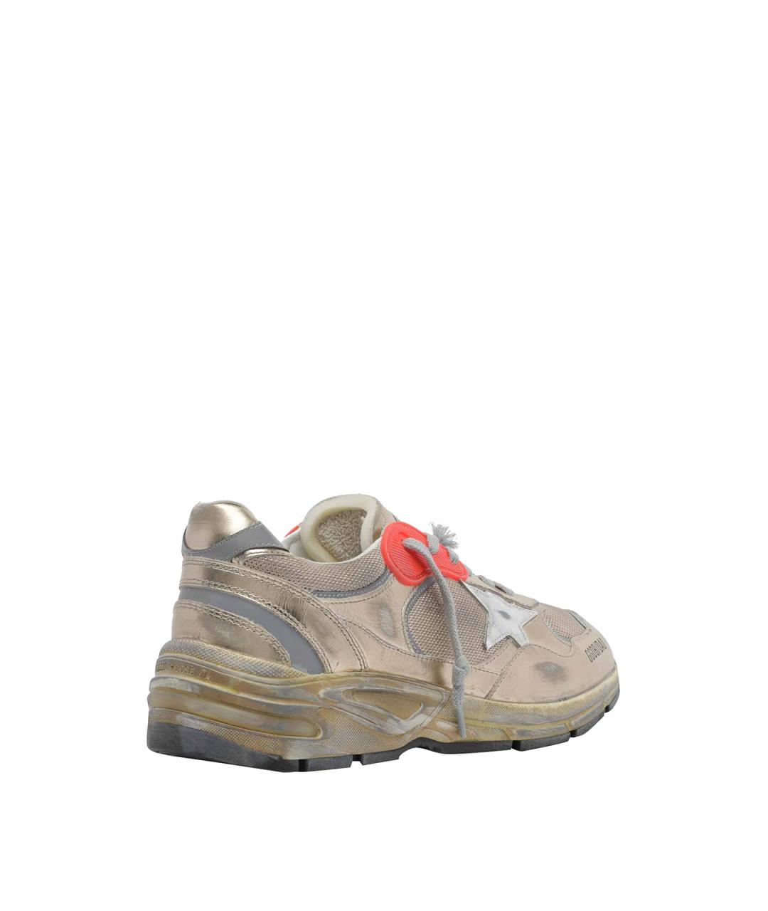GOLDEN GOOSE Золотые кожаные низкие кроссовки / кеды, фото 3