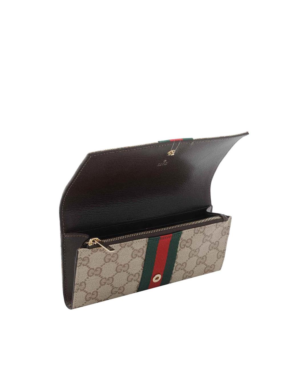 GUCCI Бежевый кожаный кошелек, фото 2