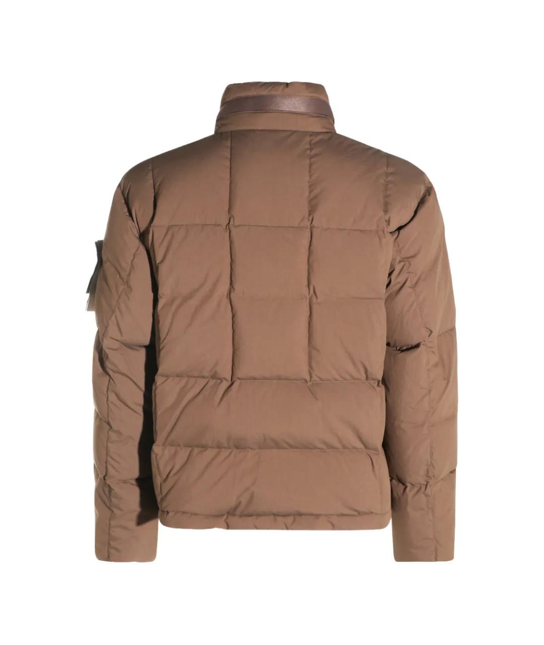 STONE ISLAND Коричневый хлопковый пуховик, фото 2