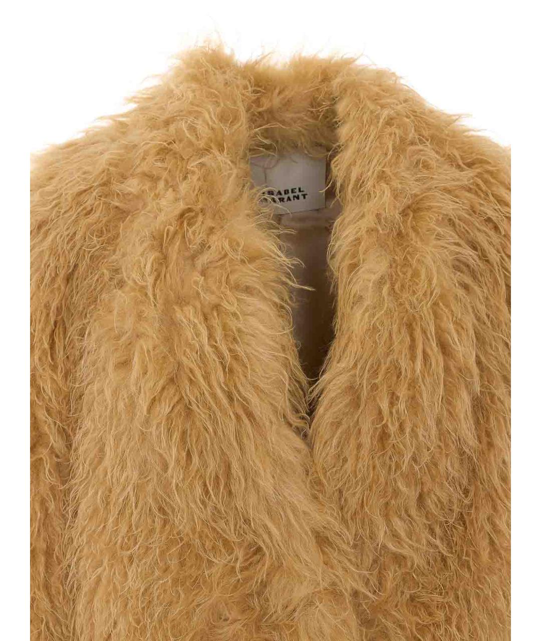 ISABEL MARANT Желтая полиэстеровая шуба, фото 4