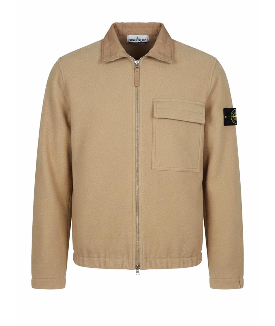 STONE ISLAND Бежевая шерстяная куртка, фото 1