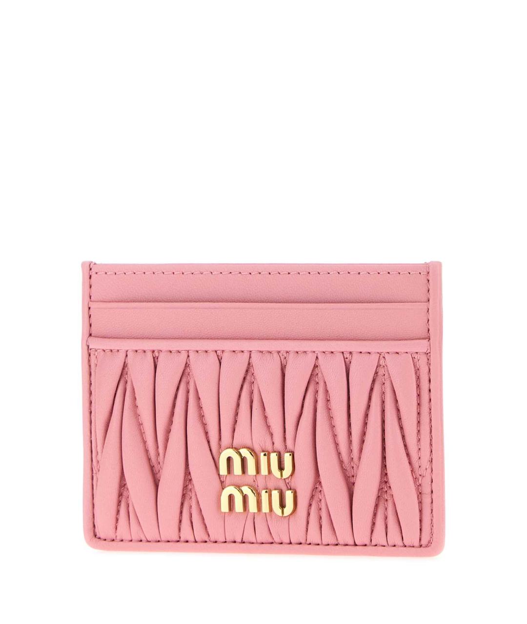 MIU MIU Розовый кожаный кардхолдер, фото 2
