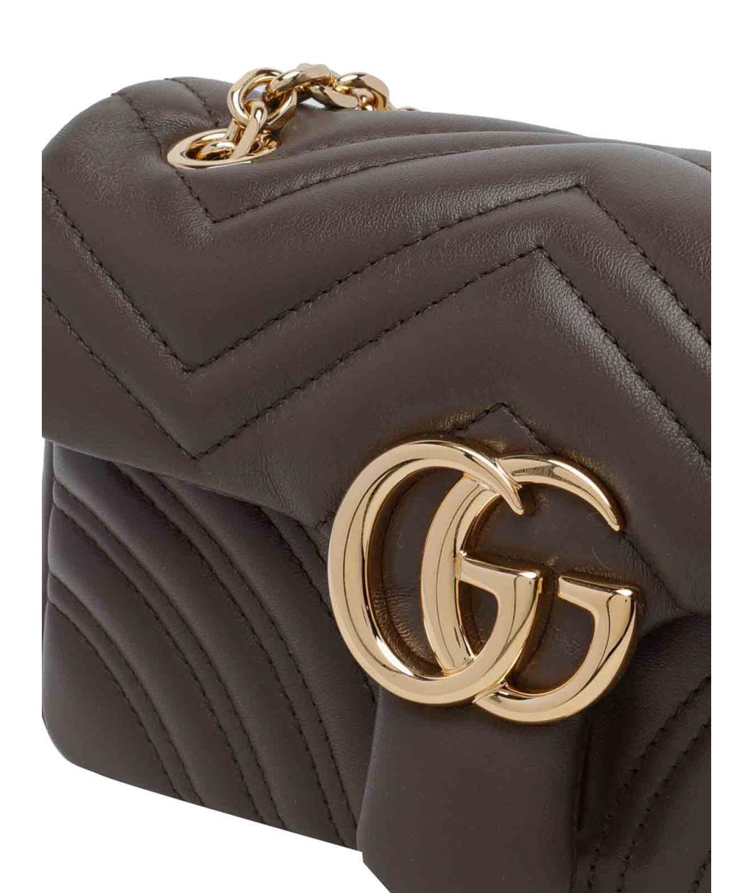 GUCCI Коричневая кожаная сумка через плечо, фото 4