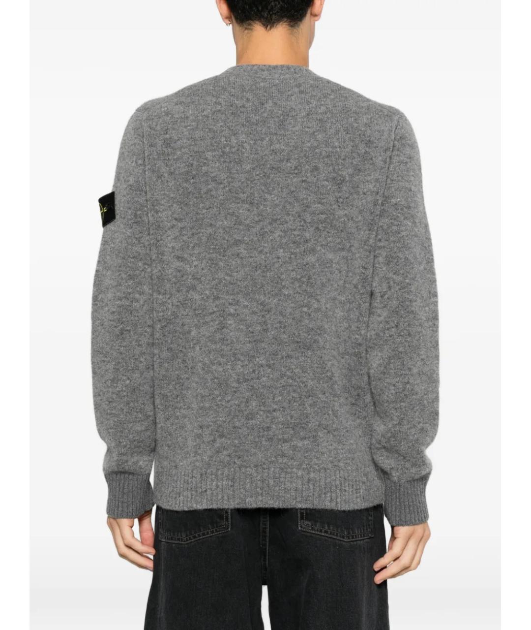 STONE ISLAND Серый шерстяной джемпер / свитер, фото 4