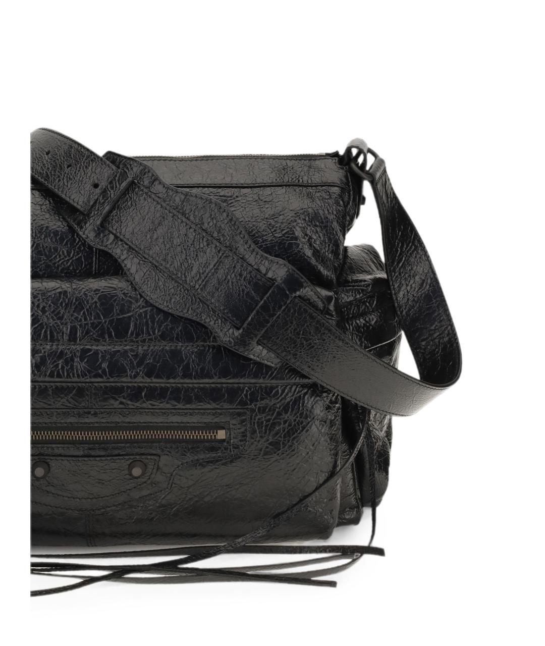 BALENCIAGA Черная кожаная сумка на плечо, фото 3
