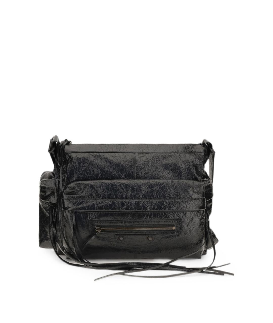 BALENCIAGA Черная кожаная сумка на плечо, фото 1