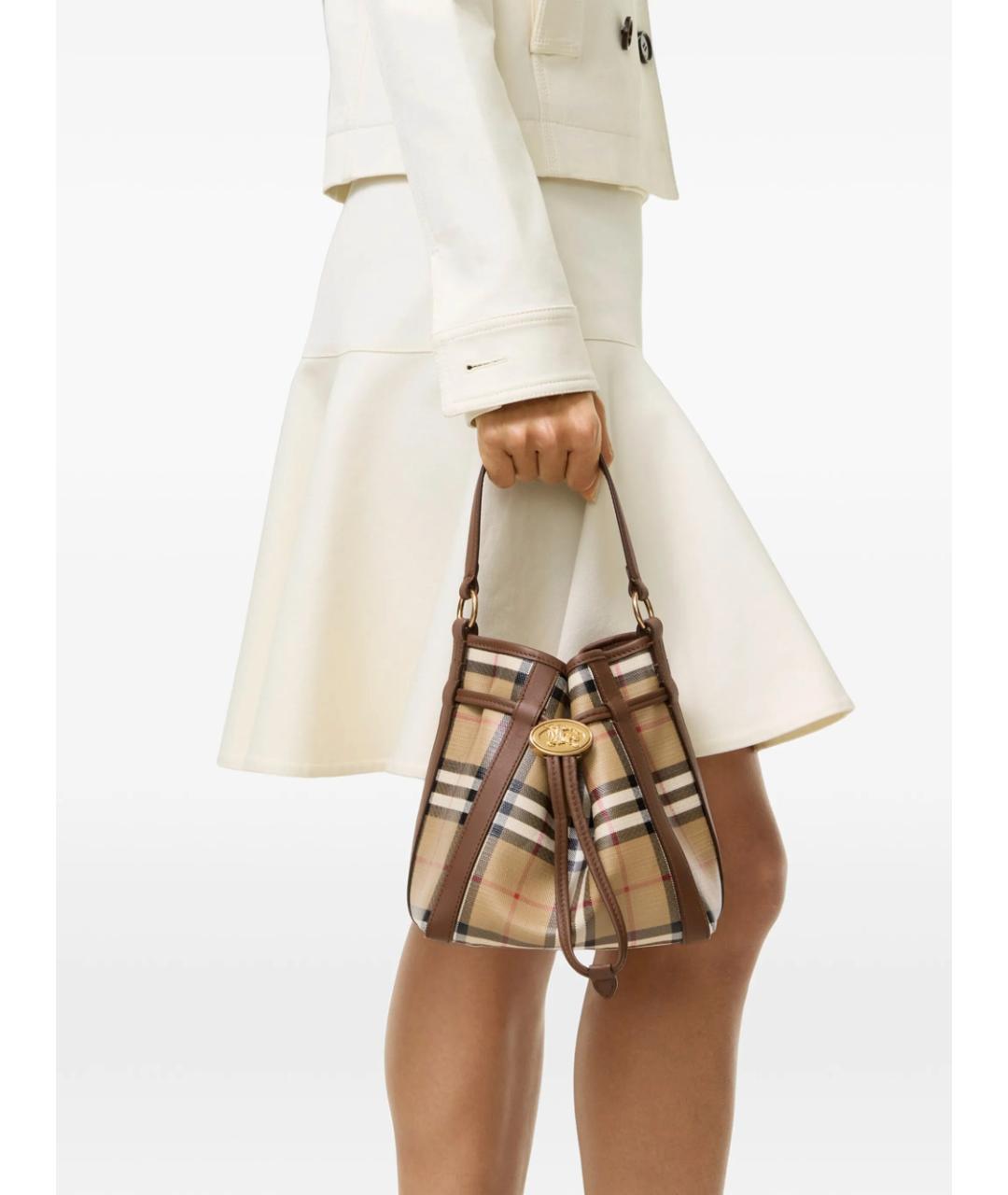 BURBERRY Бежевая сумка с короткими ручками, фото 3