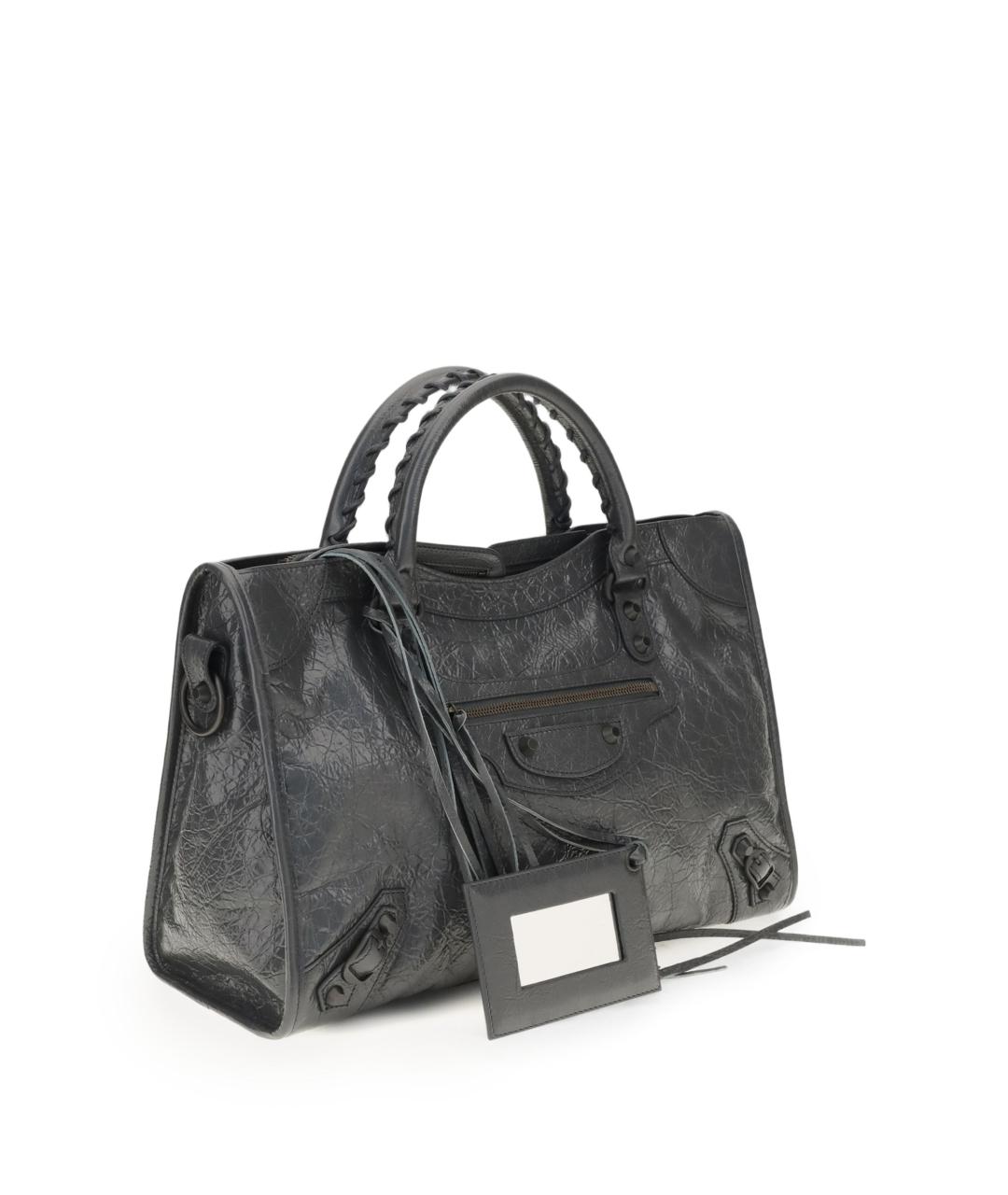 BALENCIAGA Серая кожаная сумка тоут, фото 4