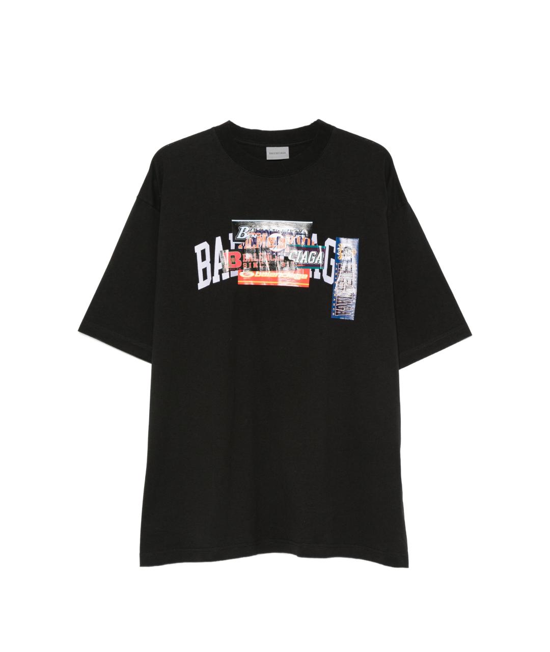 BALENCIAGA Черная хлопковая футболка, фото 1