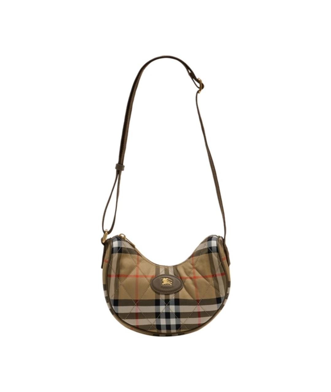 BURBERRY Бежевая тканевая сумка через плечо, фото 1