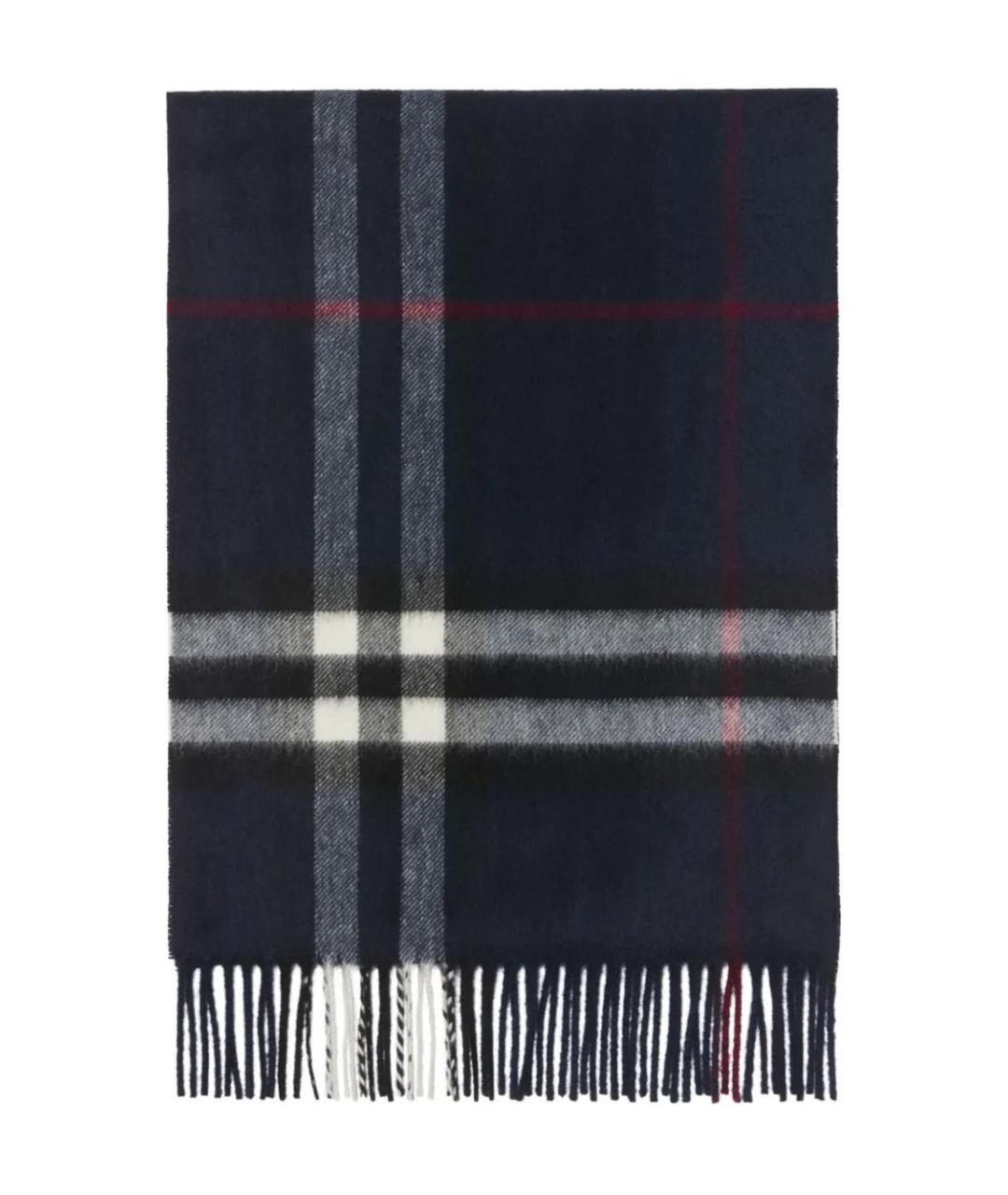 BURBERRY Темно-синий кашемировый шарф, фото 2