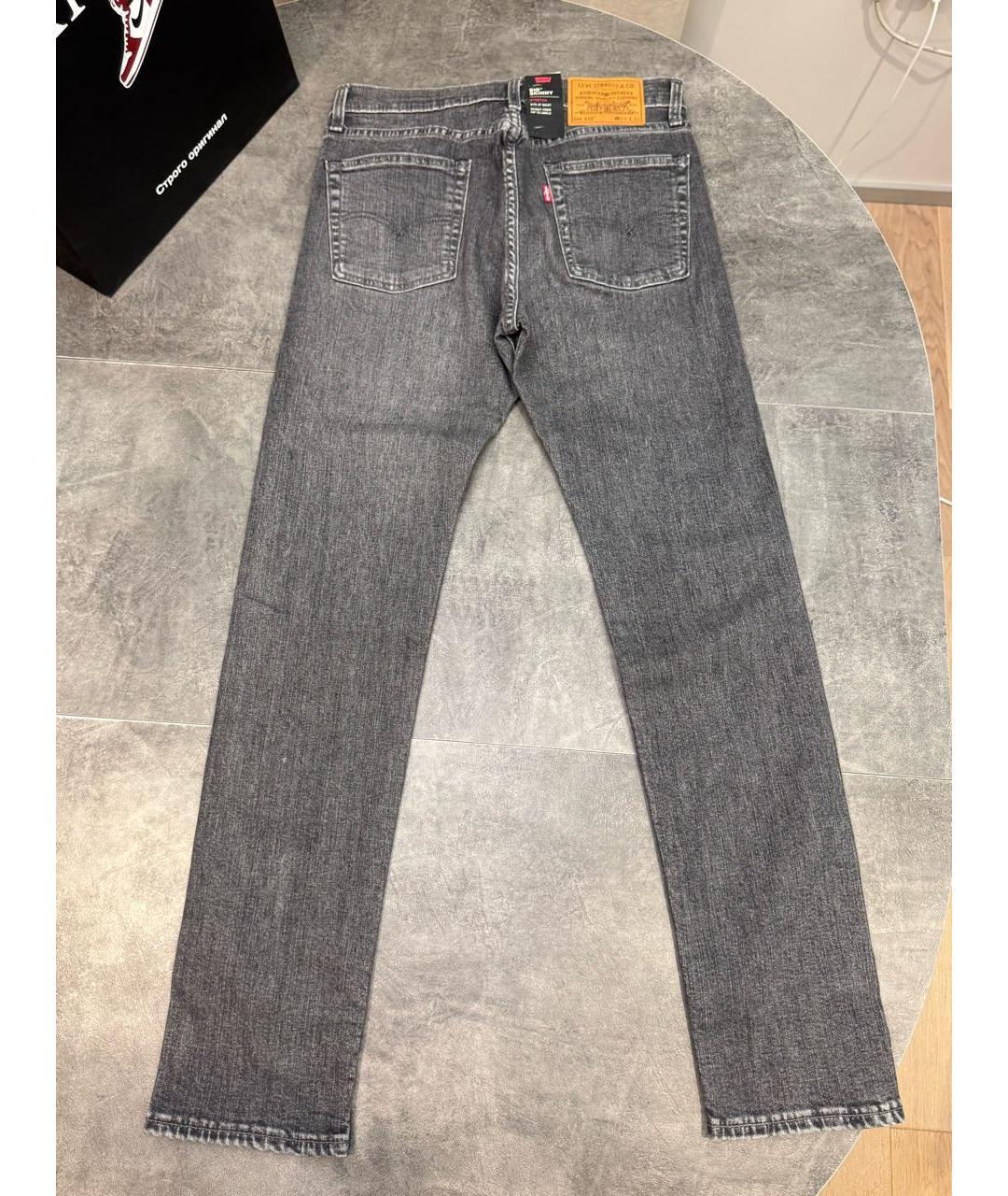 LEVI'S Черные хлопковые прямые джинсы, фото 7