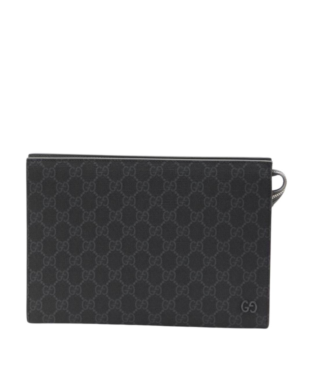 GUCCI Черная папка для документов из канвы, фото 1