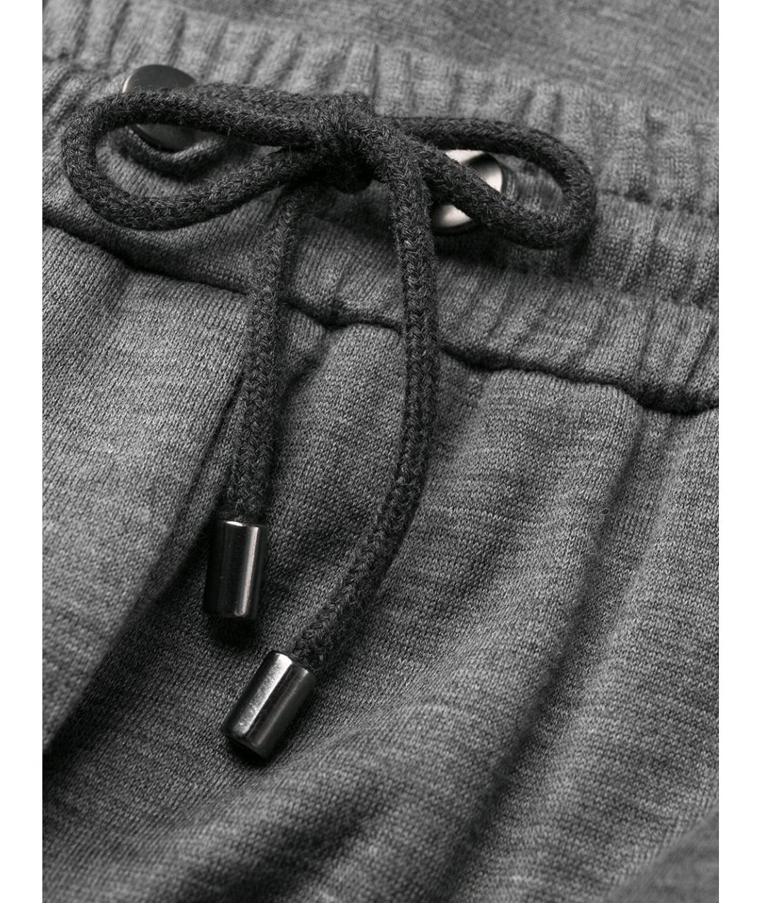 BRUNELLO CUCINELLI Антрацитовые хлопковые прямые брюки, фото 3