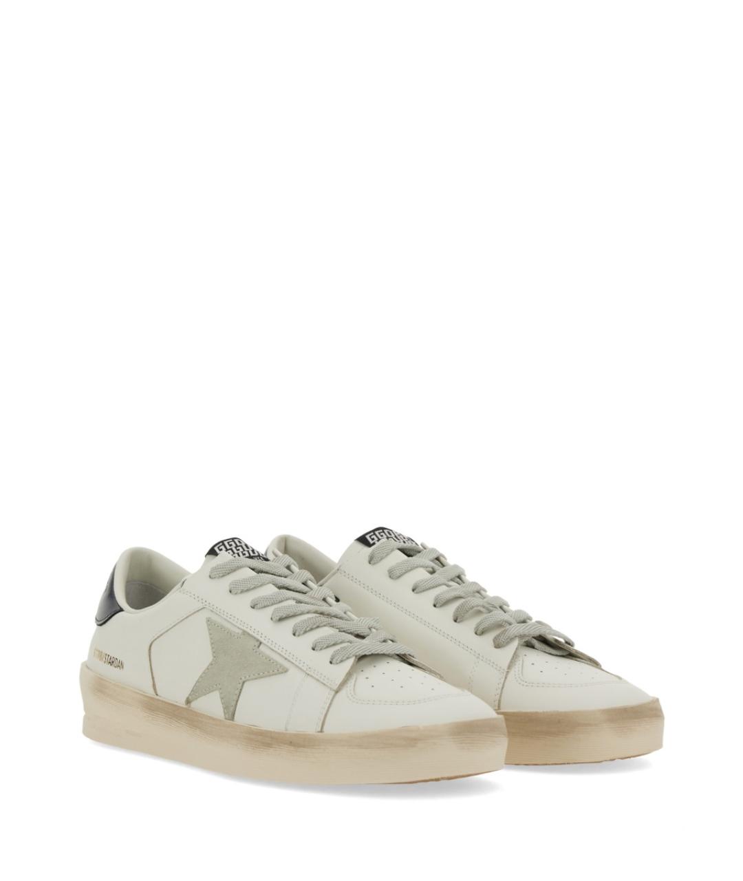 GOLDEN GOOSE Белые кожаные низкие кроссовки / кеды, фото 3