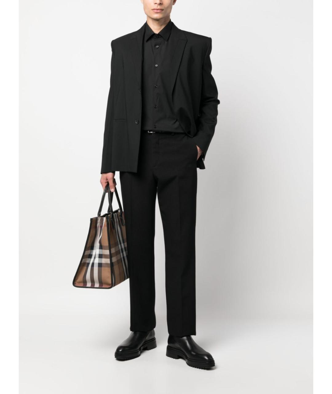 BURBERRY Черная хлопковая кэжуал рубашка, фото 5