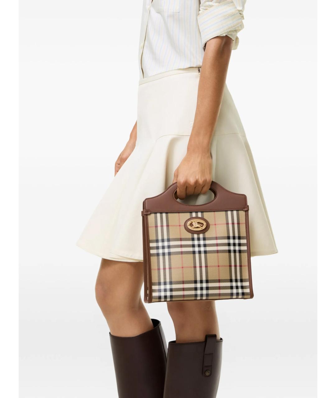 BURBERRY Бежевая сумка с короткими ручками, фото 3