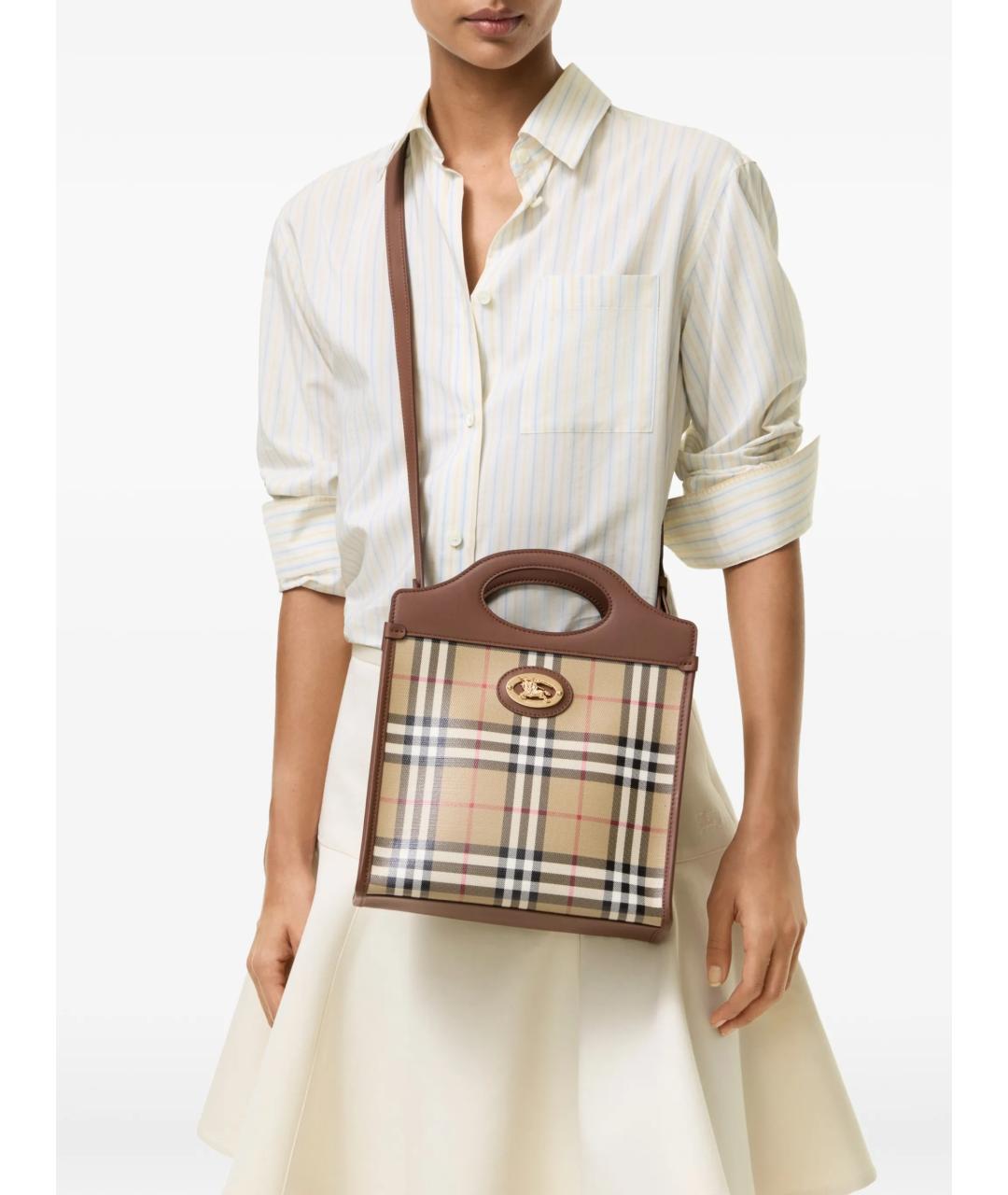 BURBERRY Бежевая сумка с короткими ручками, фото 2