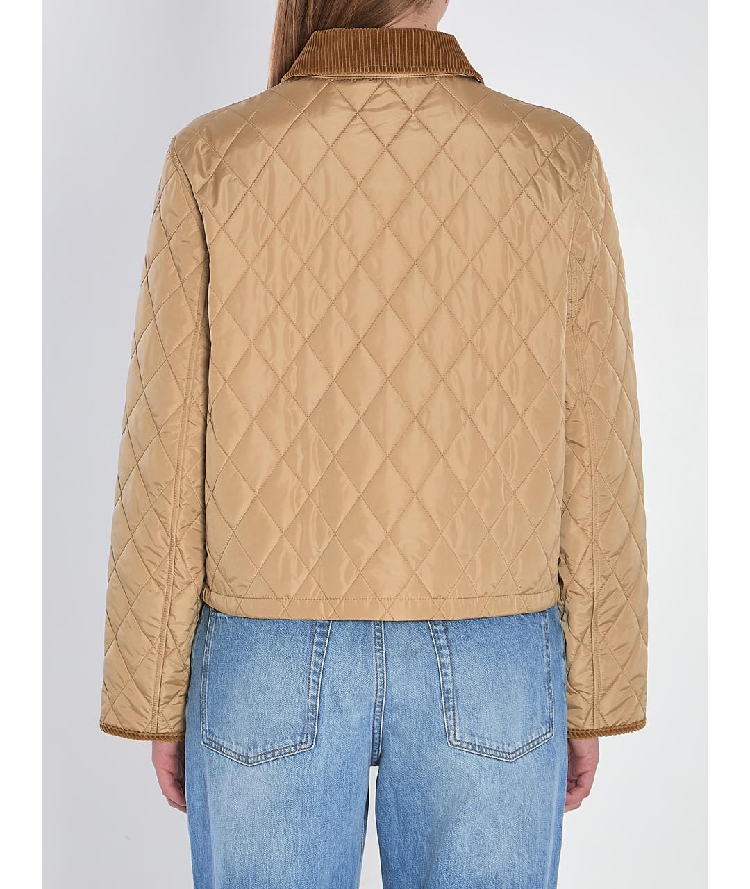 BURBERRY Бежевая полиамидовая куртка, фото 4