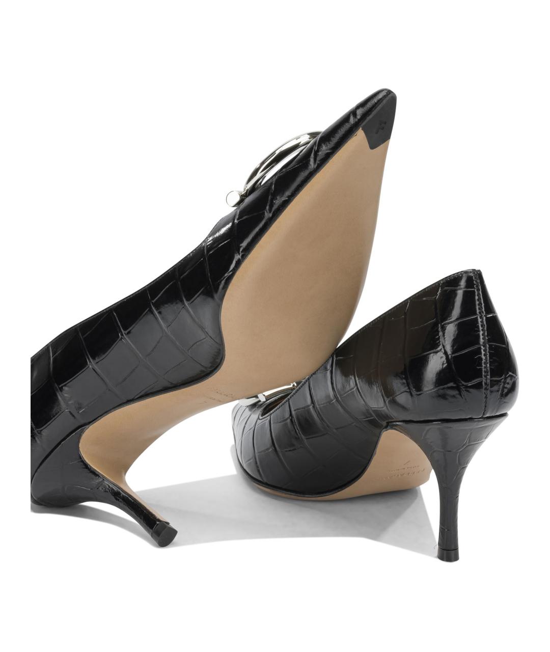 FERRAGAMO Черные кожаные туфли, фото 5