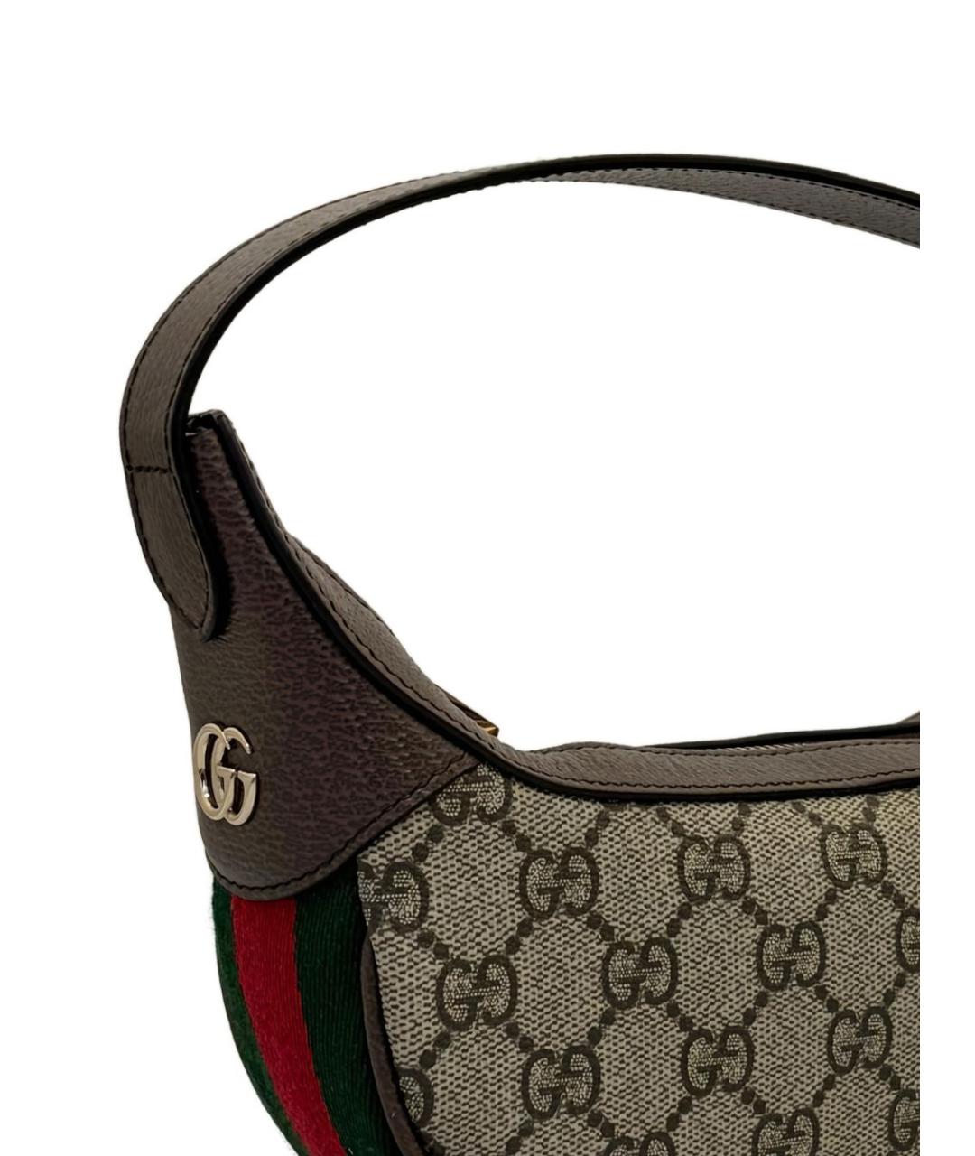 GUCCI Бежевая сумка через плечо из канвы, фото 2