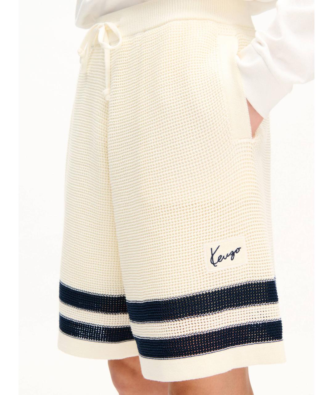 KENZO Белые хлопковые шорты, фото 3
