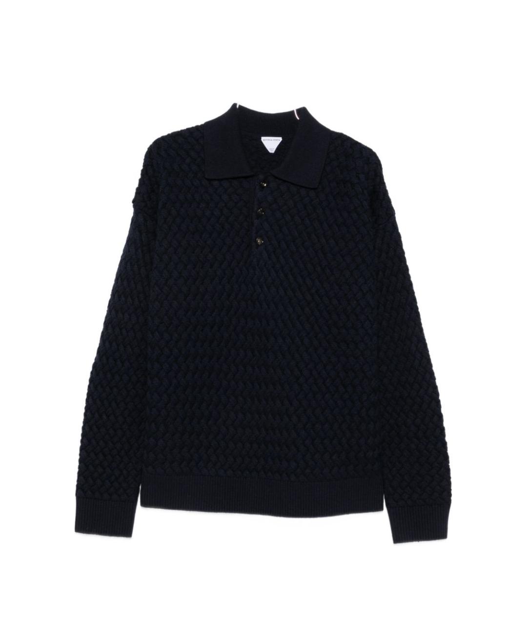 BOTTEGA VENETA Темно-синий шерстяной джемпер / свитер, фото 1