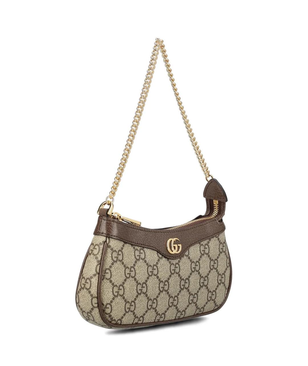 GUCCI Бежевая сумка через плечо из канвы, фото 3