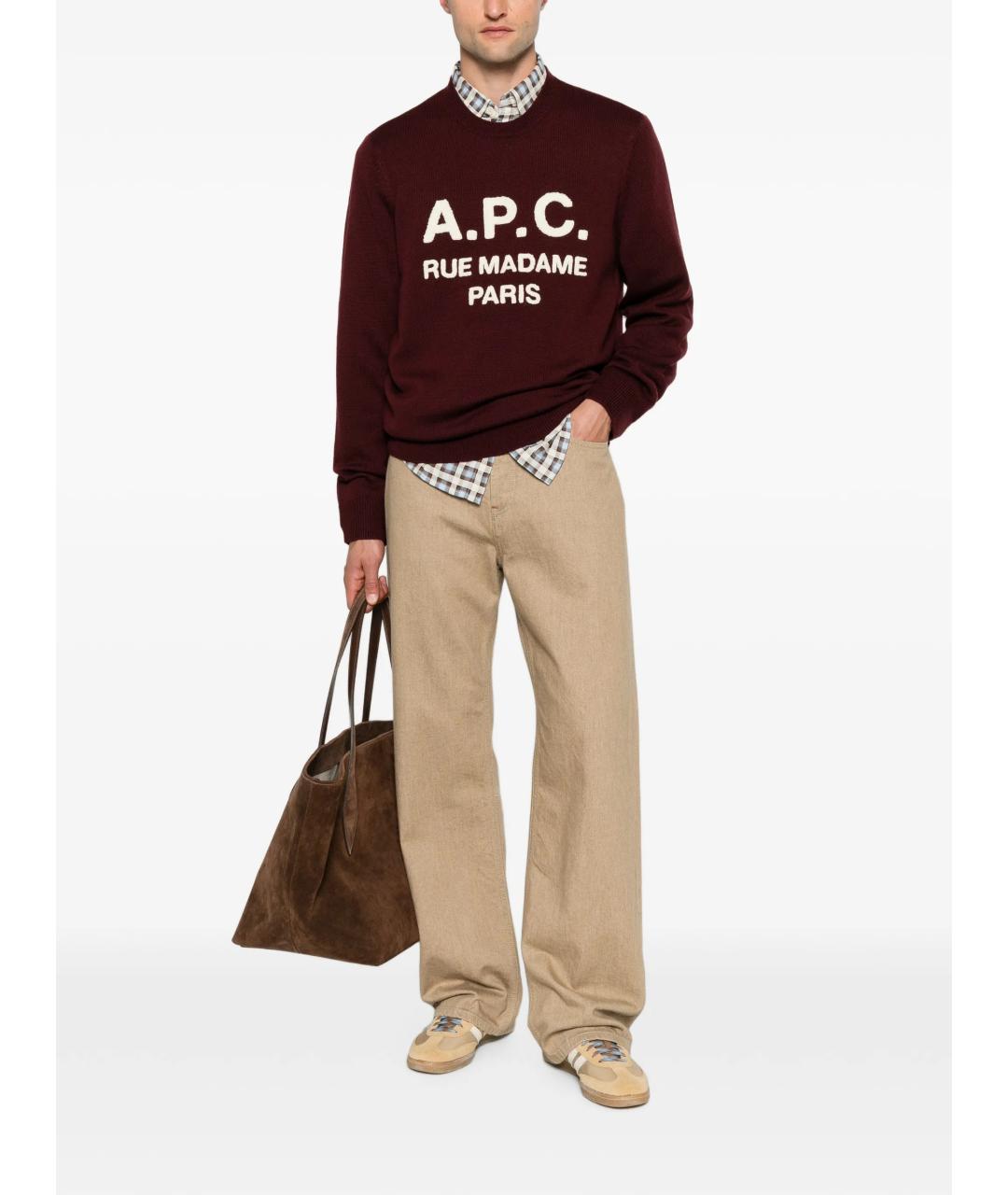 A.P.C. Красный шерстяной джемпер / свитер, фото 2