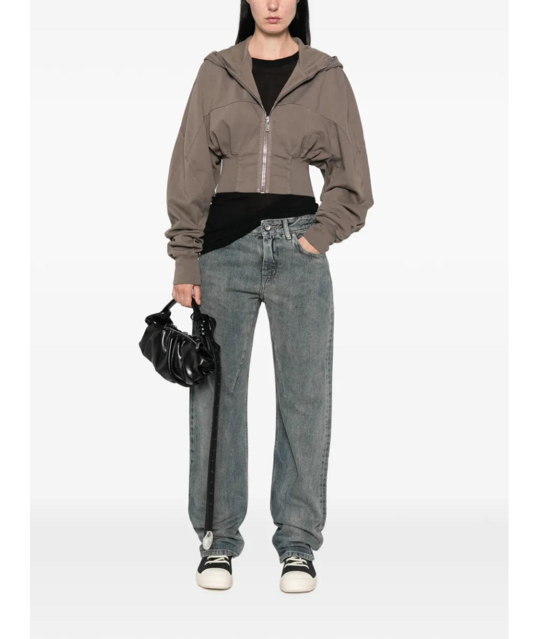 RICK OWENS DRKSHDW Синие хлопковые прямые джинсы, фото 2