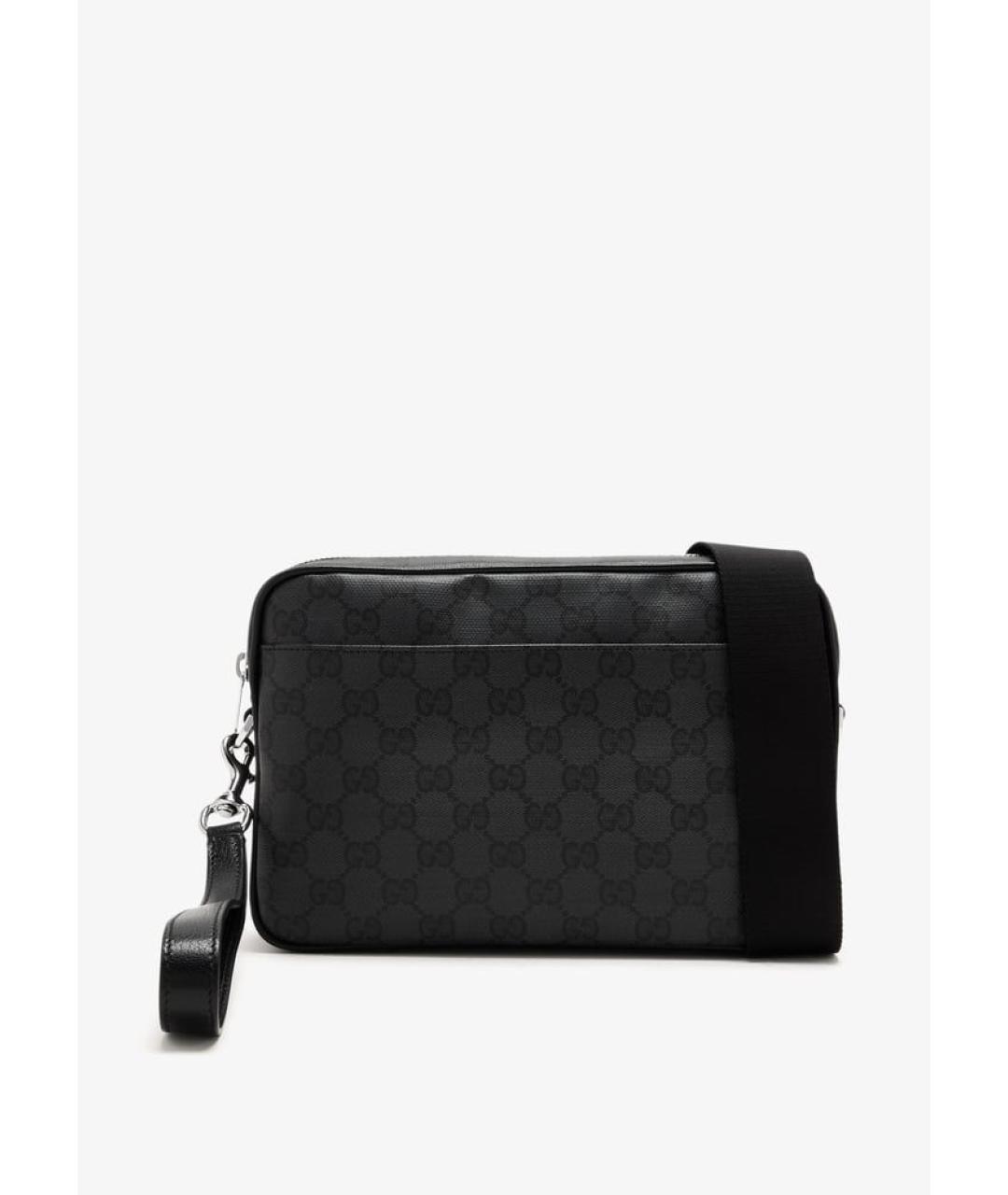GUCCI Черная сумка на плечо из канвы, фото 2