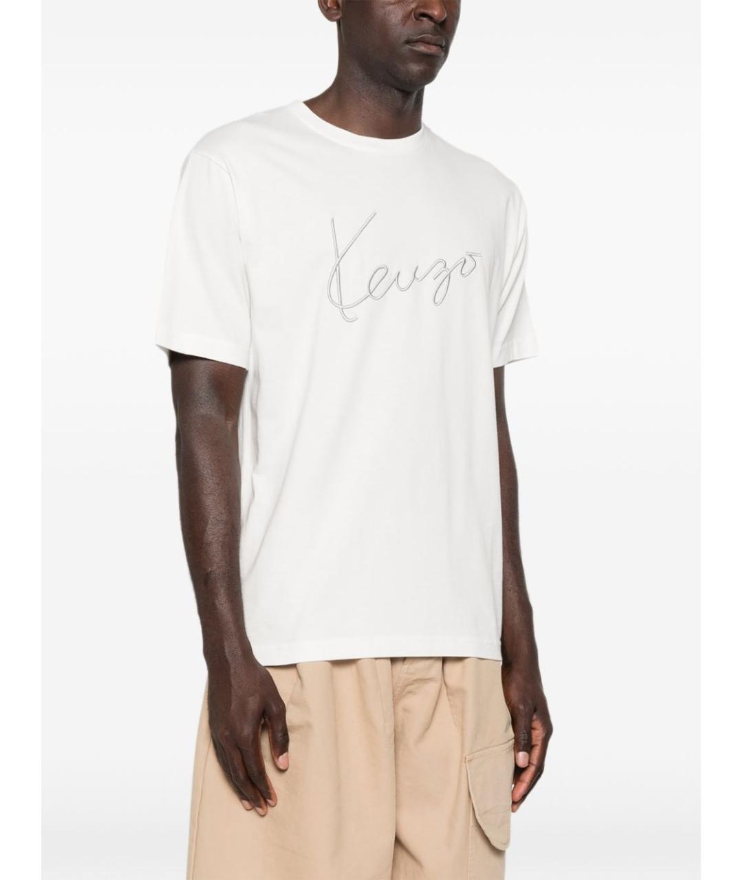 KENZO Белая хлопковая футболка, фото 5