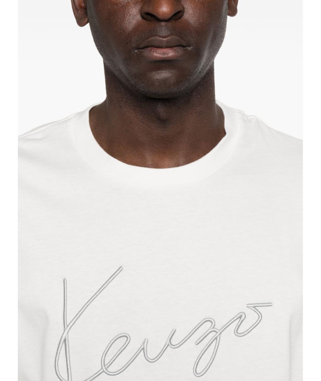 KENZO Белая хлопковая футболка, фото 4