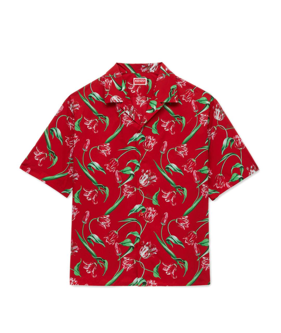 KENZO Красная хлопковая кэжуал рубашка, фото 1