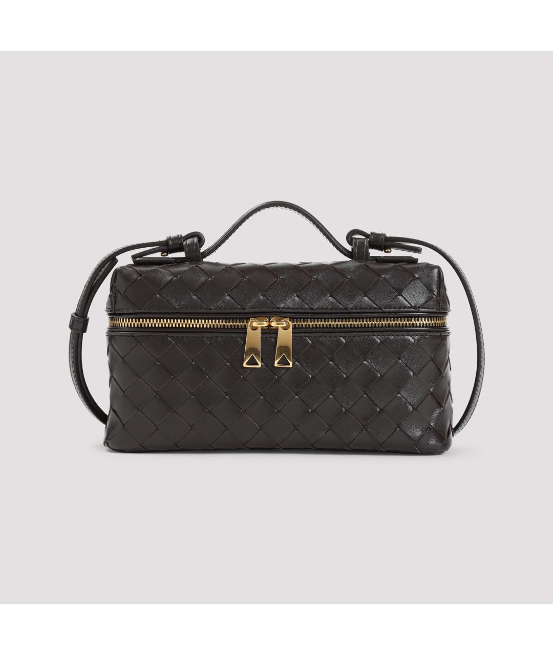 BOTTEGA VENETA Коричневая кожаная сумка с короткими ручками, фото 3