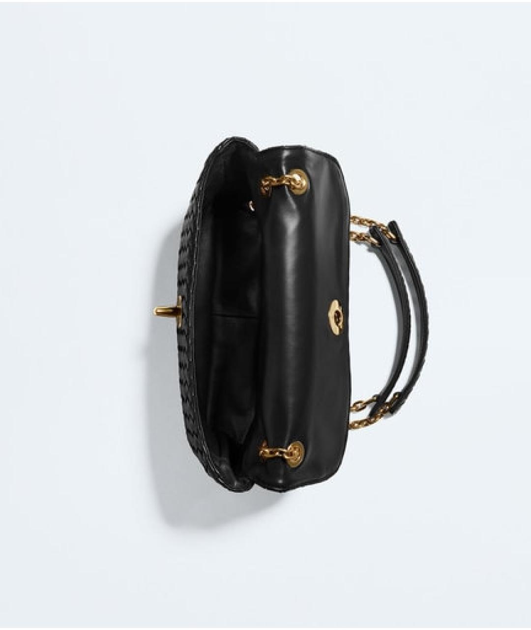 BOTTEGA VENETA Черная кожаная сумка через плечо, фото 2