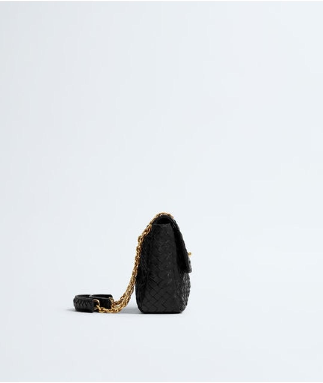 BOTTEGA VENETA Черная кожаная сумка через плечо, фото 3