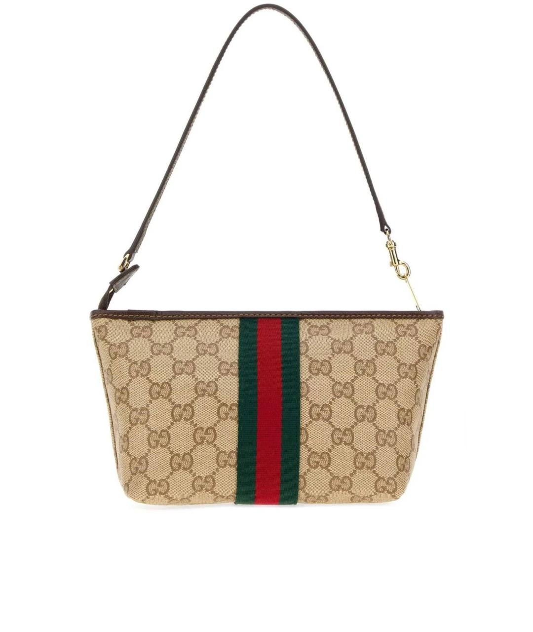 GUCCI Бежевая тканевая сумка через плечо, фото 3