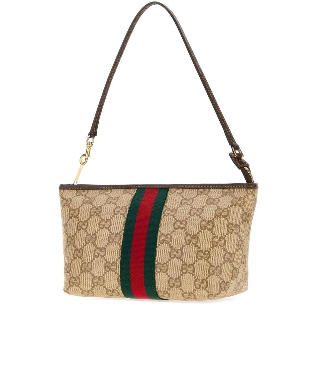 GUCCI Бежевая тканевая сумка через плечо, фото 2