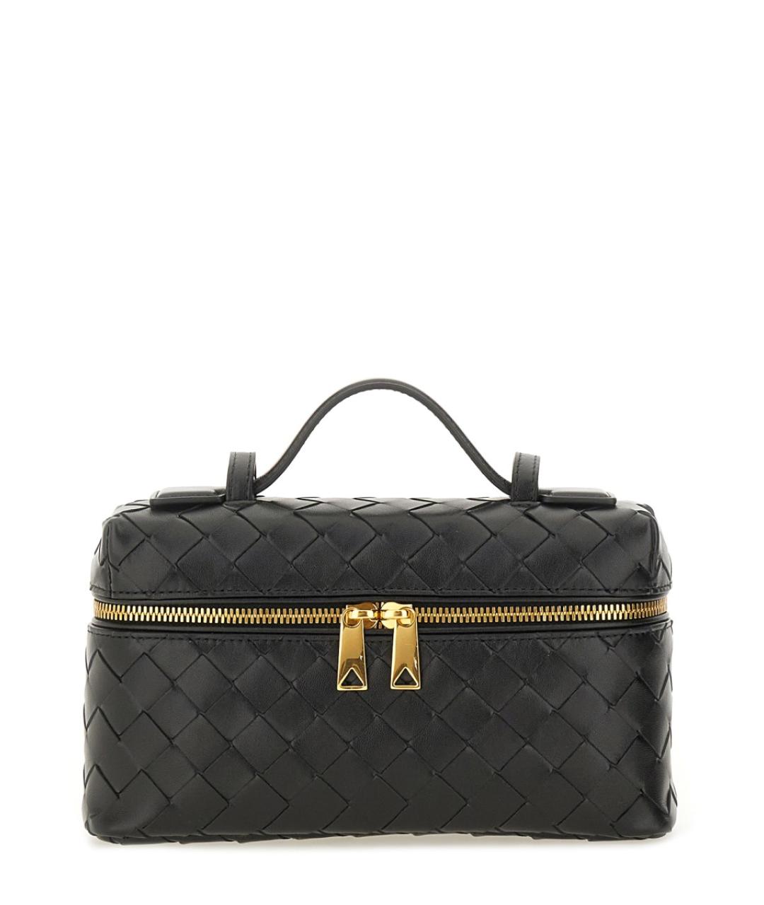 BOTTEGA VENETA Черная кожаная сумка с короткими ручками, фото 1