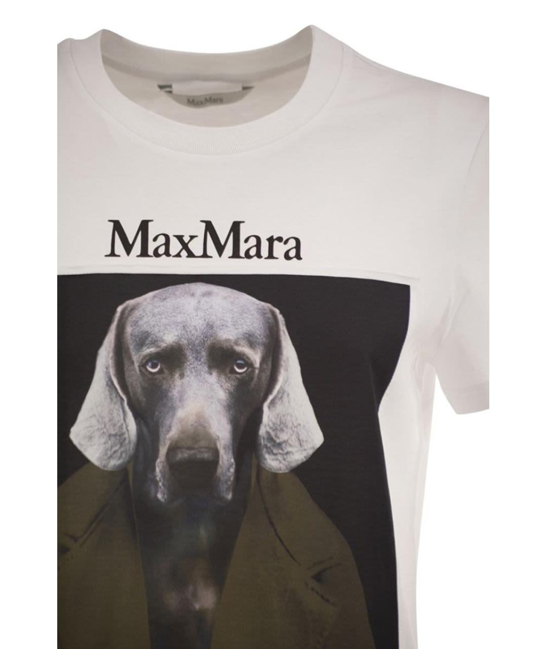 MAX MARA Белая хлопковая футболка, фото 4