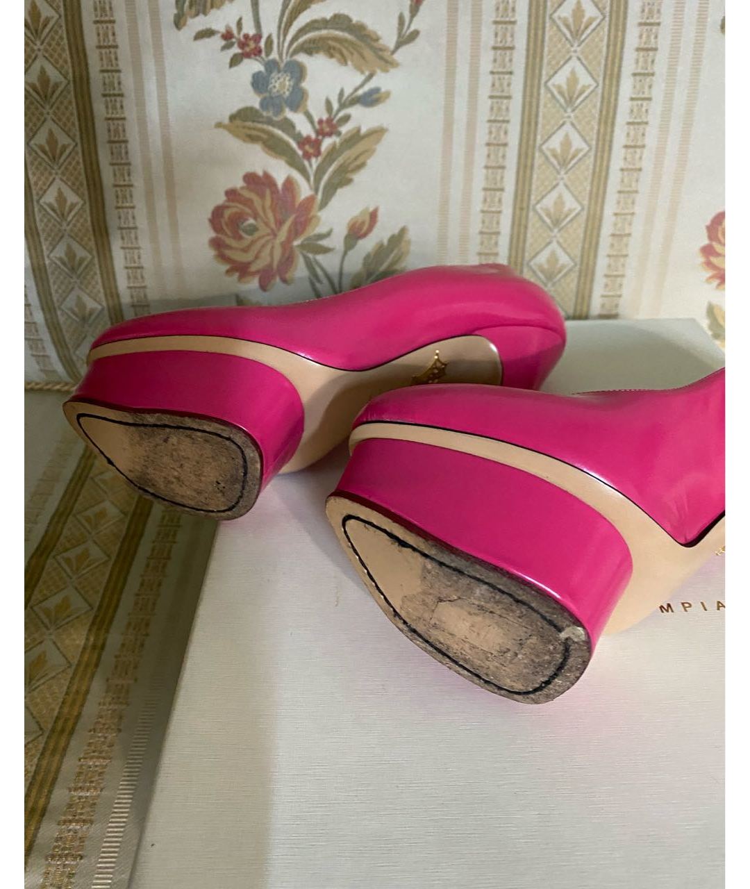 CHARLOTTE OLYMPIA Фуксия кожаные туфли, фото 7