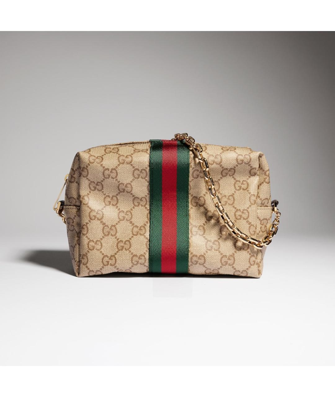 GUCCI Бежевая тканевая сумка через плечо, фото 2