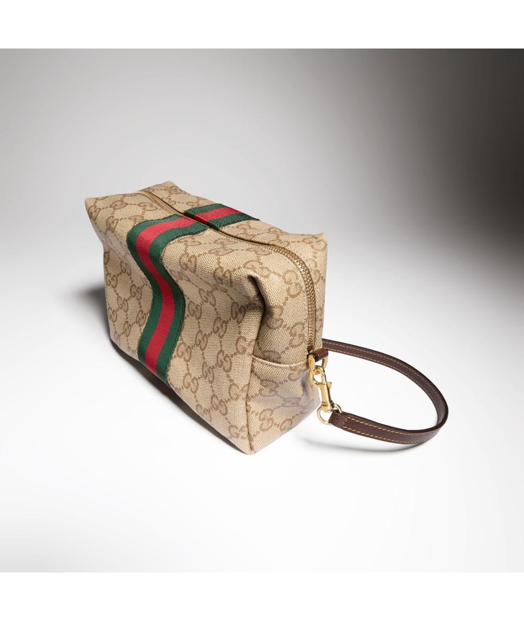 GUCCI Бежевая тканевая сумка через плечо, фото 4