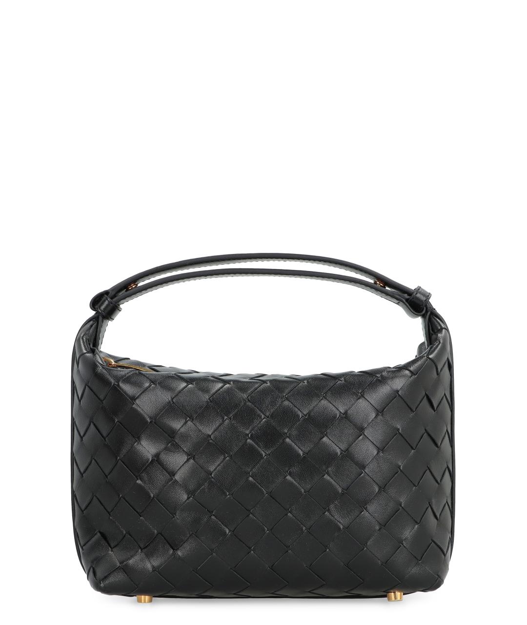 BOTTEGA VENETA Черная кожаная сумка через плечо, фото 1