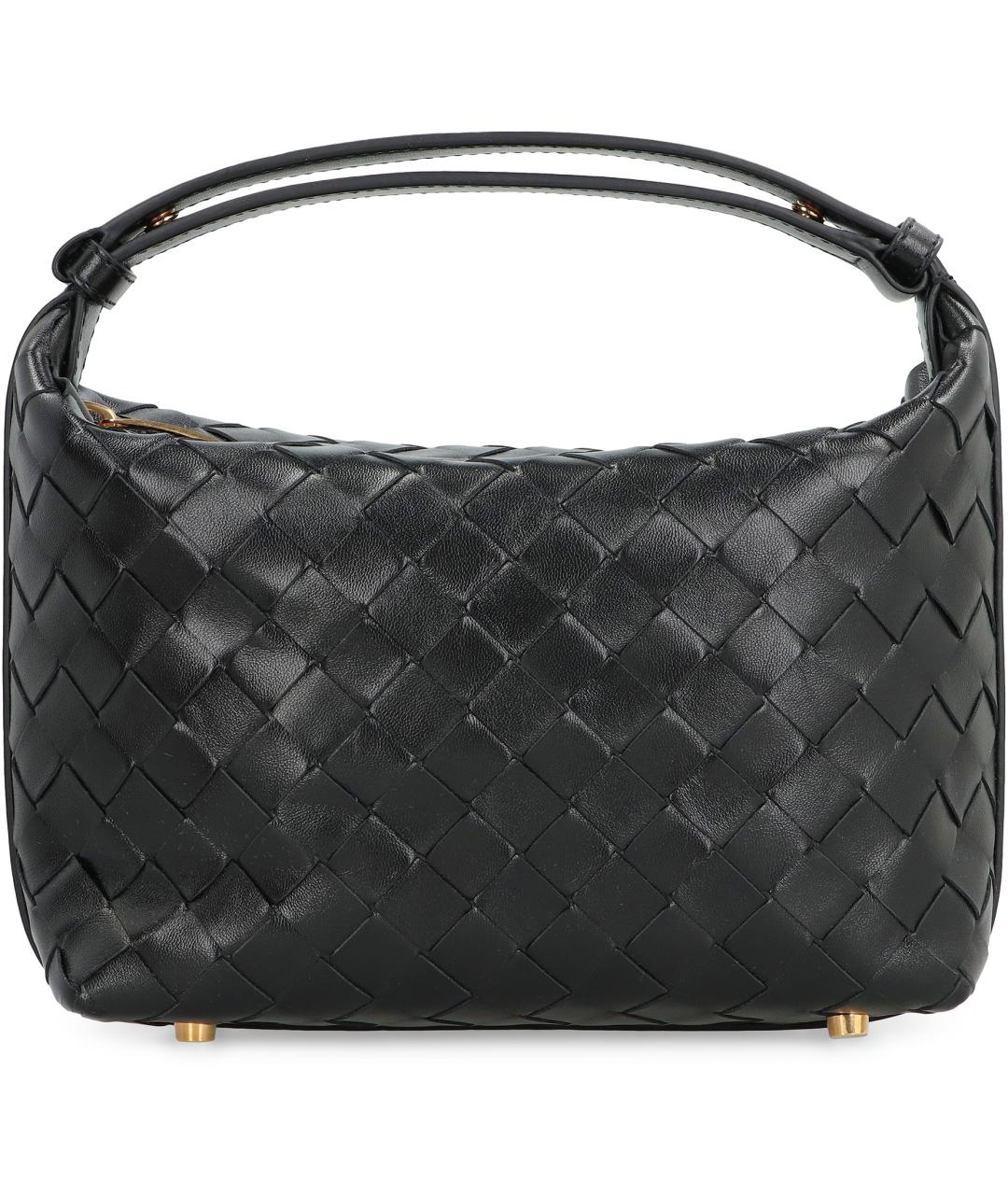 BOTTEGA VENETA Черная кожаная сумка через плечо, фото 2