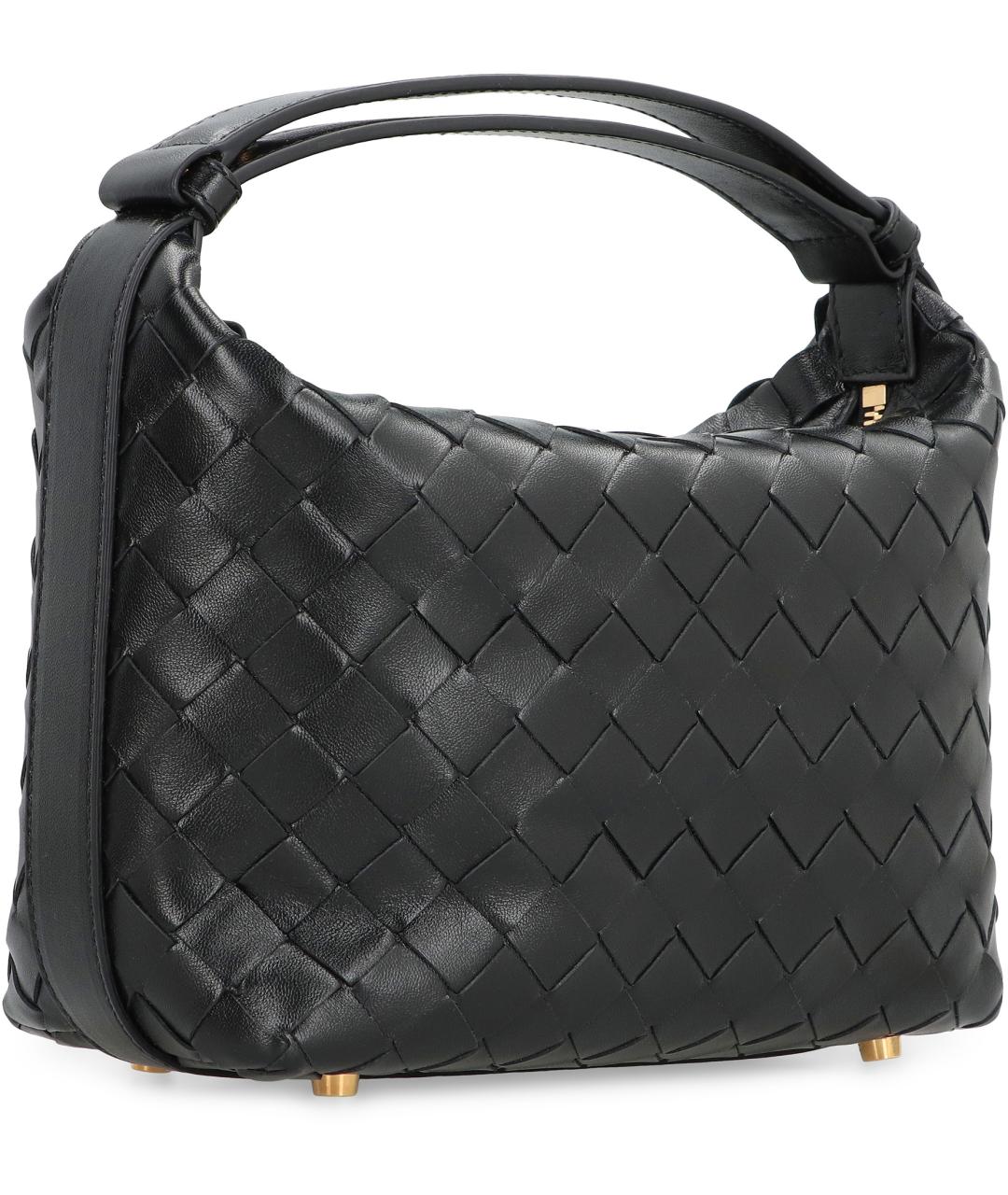 BOTTEGA VENETA Черная кожаная сумка через плечо, фото 3