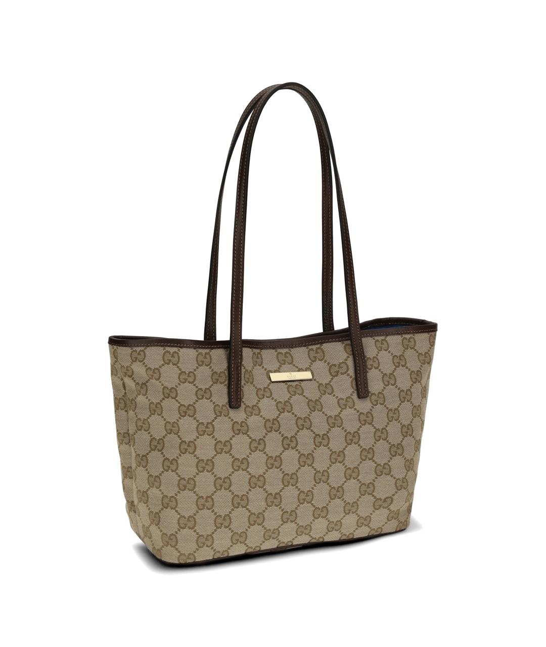 GUCCI Бежевая тканевая сумка тоут, фото 3