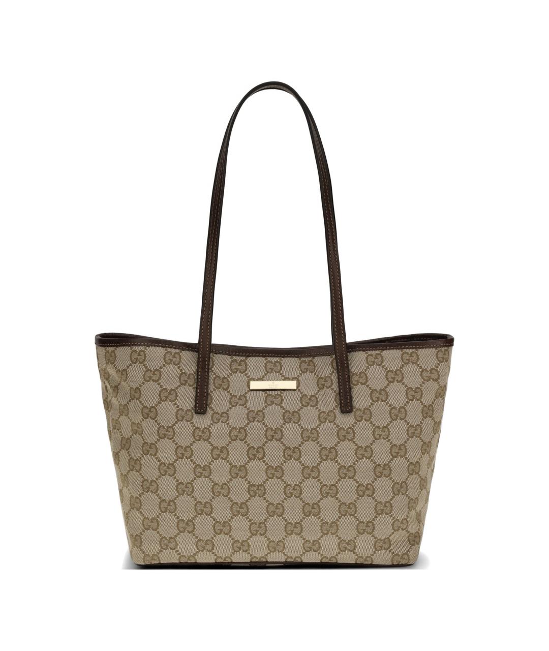 GUCCI Бежевая тканевая сумка тоут, фото 1